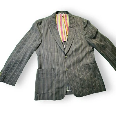 Blazer ligero a rayas de 2 botones IBIZA Seville 42R 60 % algodón 40 % lana para hombre Foto 1 de 4