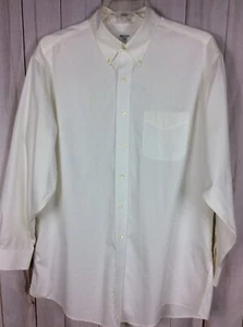Brooks 346 Off White Button Down Collar Dress Shirt Mens Size 17.5-34 Non Iron - Picture 1 of 4