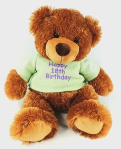 Teddy Bear plush Happy 18th With Love Celebrations Group Brown "with love" 18" - Picture 1 of 10