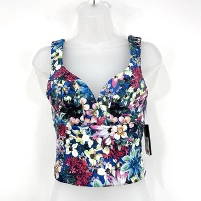 Guess Tank Top Womens S Floral NWT Cropped Forest Fairy Whimsical Babydoll - Image 1 of 4