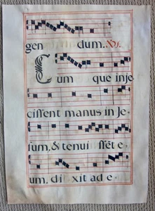 ca.1600 medieval antiphonary manuscript leaf,produced in Spain.#59 - Picture 1 of 2