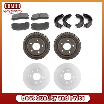 Front Brake Rotors Brake Pads Rear Drums Shoes fits Mitsubishi Lancer 2002-2007 - Image 1 of 4