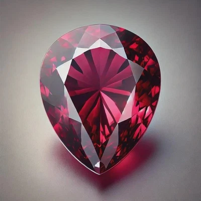 8.36 Ct Natural Nice Dark Pink Ruby Pear Cut Unheated Certified Loose Gemstone - Image 1 of 3