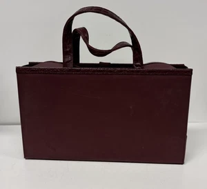 Estee Lauder Travel Makeup Case Burgundy Hard Cosmetic Bag / Small Makeup Bag - Picture 1 of 6