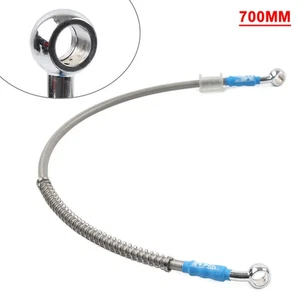 70cm DOT Motorcycle Motorbike Braided Steel Brake Clutch Oil Hose Line Pipe - Picture 1 of 6