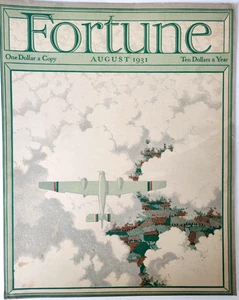 Airplane Farmland Edwin Georgi Art Fortune Magazine Cover Only August 1931 - Picture 1 of 8