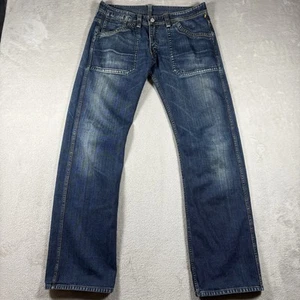 MELTIN' POT Mens Size 34x32 Reversible Jeans Blue Cotton #1715 - Picture 1 of 12