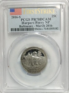 Harpers Ferry 2016-S Silver Proof Quarter NP Proof 70 PCGS PR70DCAM First Strike - Imagen 1 de 2