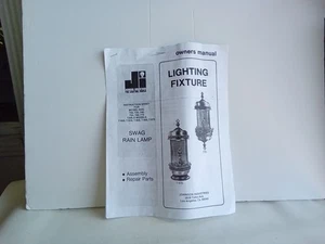 JOHNSON INDUSTRIES SWAG REGENLAMPE BELEUCHTUNG ANLEITUNG HANDBUCH 2 SEITEN - Bild 1 von 4