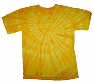 Size SMALL Gold Pinwheel Classic Hand-dyed TIE DYE T-SHIRT - Picture 1 of 2