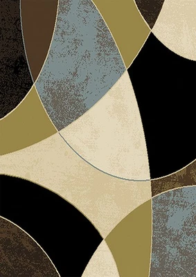 Abstract Contemporary 5x8 Geometric Area Rug Modern Carpet - Actual 5'2" x 7'2" - Image 1 of 4
