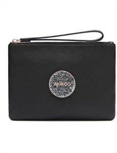 MIMCO Bliss Semi Cow Shine Leather Medium Pouch Black• New With Tag• RRP $99.95 - Picture 1 of 7