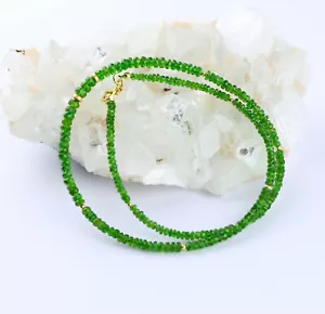 Cadena de cromópsido cadena de piedras preciosas facetado diopsido collar verde Rusia 45 cm - Imagen 1 de 4