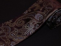 New Jos A Bank Tie Signature Brown Sky Blue Paisley Floral Woven Jacquard Silk 