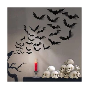 88 Pcs Halloween Decorations Indoor PVC 3D Scary Bats Wall Decor DIY Hallowee... - Picture 1 of 7