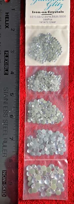 Glamour Glitz Iron-On Crystals Clear 588 Pieces in 5 Sizes; 2,3,4,5,6 mm - Image 1 of 4