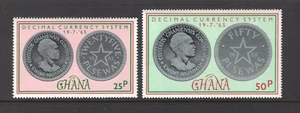 Ghana 1965 5-PESEWA COIN, DECIMAL CURRENCY  MNH Sc 212-15 SG 377-80 - Picture 1 of 2