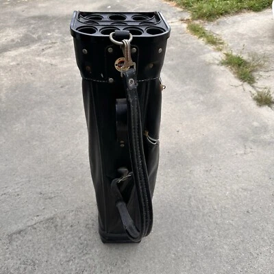 Bolsa de golf Wilson Imperial INESTRUCTO negra vintage 14 ranuras de cuero sintético Foto 1 de 4