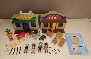 PLAYMOBIL 4398 Western Mitnehm Westernstadt Bank und Saloon - Foto 1 di 5