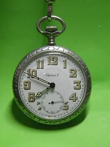 Alte Uhr Taschenuhr Alpina C Mit Kette - Bild 1 von 12