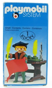 PLAYMOBIL 3375 Patrizier Figur Tisch Tintenfass Zubehör in OVP 1977 KLICKY BOX - Picture 1 of 9