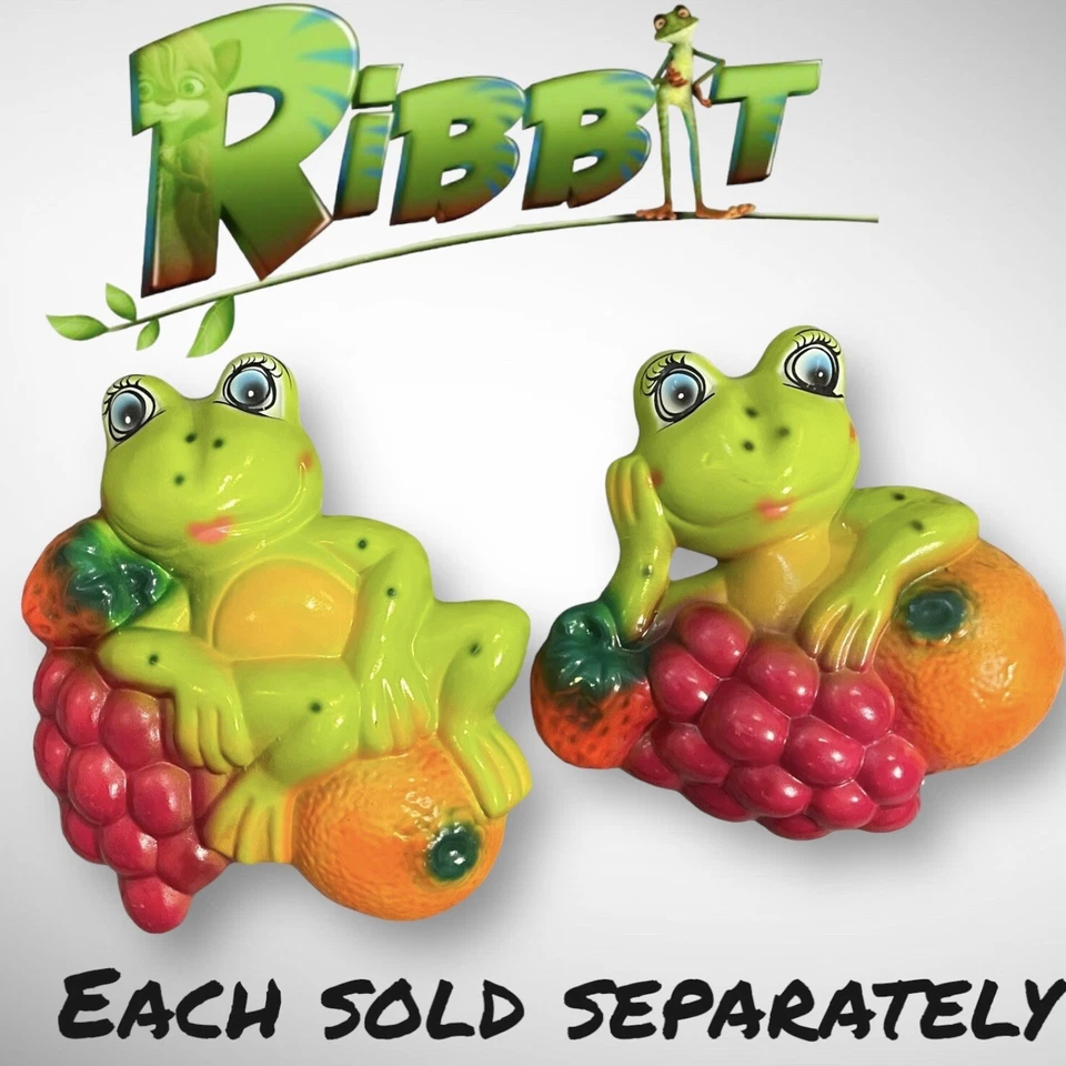 Placa de arte de pared tropical vintage de rana de árbol 3D con fruta naranja fresas Foto 1 de 4