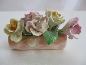 Coal Port Made In England China Flowers In Basket or Log Figurine - Picture 1 of 9