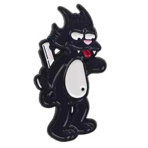 The Simpson's Scratchy cat with pistol Enamelled steel pin badge. Fox Cartoon - Picture 1 of 1