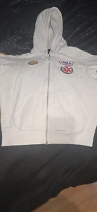 FW17 Supreme x Hysteric Glamour Skeleton Full Zip Patch Hoodie Blue Size M - Bild 1 von 5