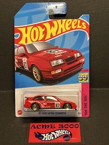 2023 Hot Wheels ‘87 FORD SIERRA COSWORTH 2/250 HW THE ‘80s 1/10 Long Card HKG79 - Picture 1 of 3