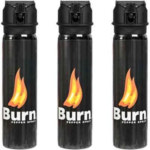 3 Pack Burn Pepper Spray for Self Defense Flip Top Heavy Duty 3.7 fl oz Black - Picture 1 of 7