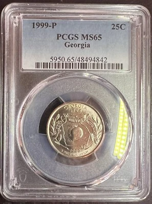 1999 P - Georgia - State Quarter BU  PCGS MS65 1st Year - Image 1 of 2