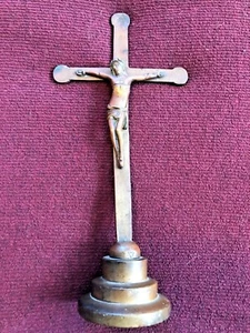 AMAZING RENAISSANCE FRENCH COPPER CRUCIFIX CA. 1580 STANDING  - Picture 1 of 7