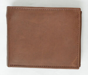 MENS BROWN  LEATHER WALLET  BIFOLD Free Shipping New Credit Card Holder Genuine