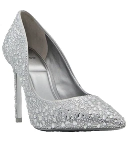 Disney x Aldo Pointed Toe Stiletto Pump Heels Women’s Size 5 Rhinestone Silver - Picture 1 of 11