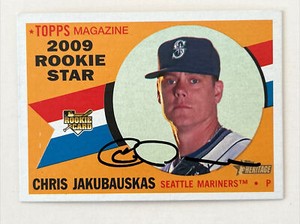 Chris Jakubauskas Autographed 2009 Topps Heritage #538 In Person N323