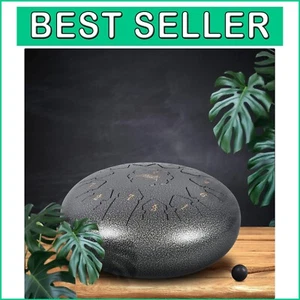 Portable 12-Inch Titanium Alloy Steel Tongue Drum with Mallets & Transport Bag - Picture 1 of 10