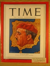 TIME MAGAZINE FRANCO OF SPAIN OCT 18,1943 COMPLETE ISSUE GOOD