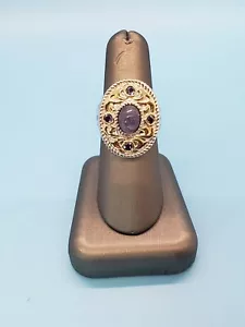 Michael Valitutti “NH” Stamped Sterling Silver and Gold Accents Ring - Picture 1 of 8