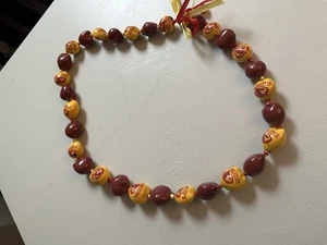 NCAA Iowa State Cyclones Team Color Kukui Nut  Necklace - Picture 1 of 6
