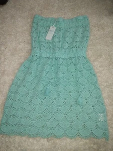 NWT Mud Pie Swim Cover Up Sz Medium Black Crotchet - Picture 1 of 2