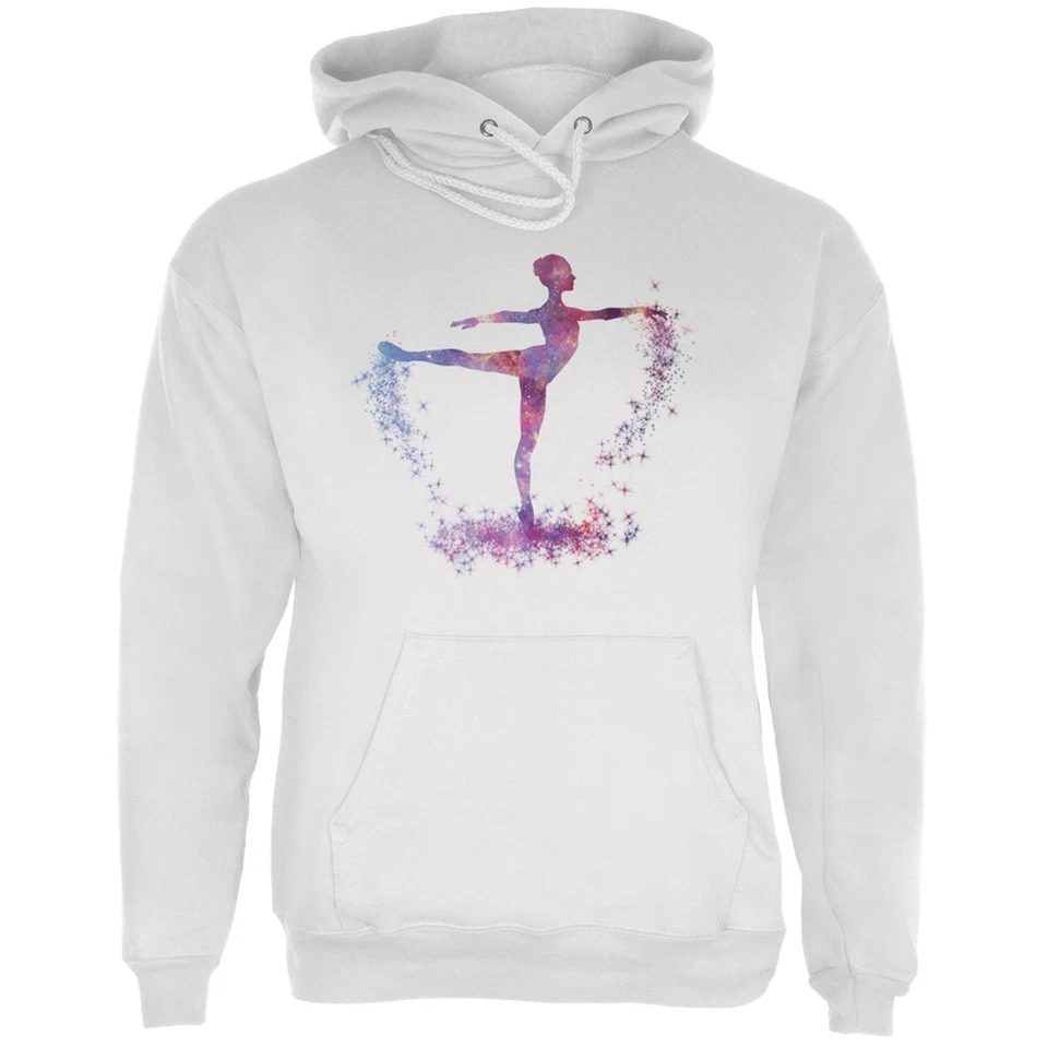 Sudadera con capucha blanca para adulto Galaxy Ballarina Dancer Foto 1 de 1