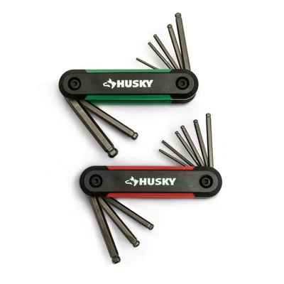 Husky Ball End Folding Hex Key (9-Pieces SAE and 8-Pieces MM) - Image 1 of 4
