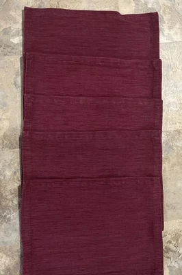 Set of 6 Crate & Barrel Lamont Placemats Rectangle Plum Cotton 14 in x 19 in - Image 1 of 4