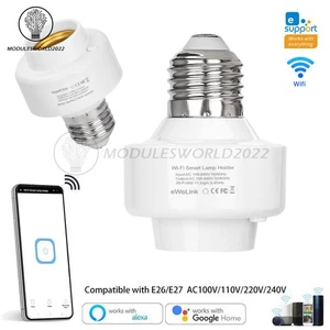 Smart WiFi Bulb Socket E26 E27 Light Bulb Adapter EWeLink Alexa Google Control - Picture 1 of 18