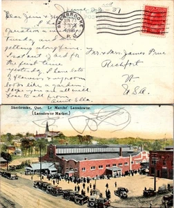 Postal de colección - Sherbrooke, Quebec, Le Marche Lansdowne (Mercado de Lansdowne) 1921 - Imagen 1 de 1