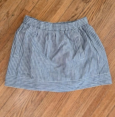 Mujer J. Minifalda Crew Azul Blanco Pin Rayas Lino Algodón Y2K cottagecore Foto 1 de 4