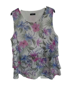 M & CO FLOATY TIERED SLEEVELESS BLOUSE - SIZE 16 - Picture 1 of 12