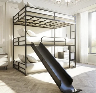 Трехъярусная кровать Bellemave с выдвижным каркасом на всю кровать 3 кровати - Изображение 1 из 4