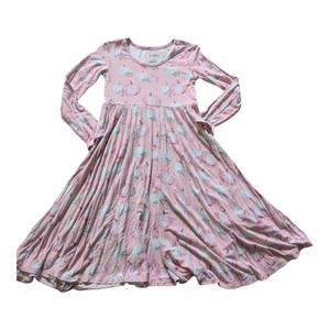 Girl's Bamboo Dress - Pumpkin Floral Pink Design - Size 6T - Picture 1 of 4